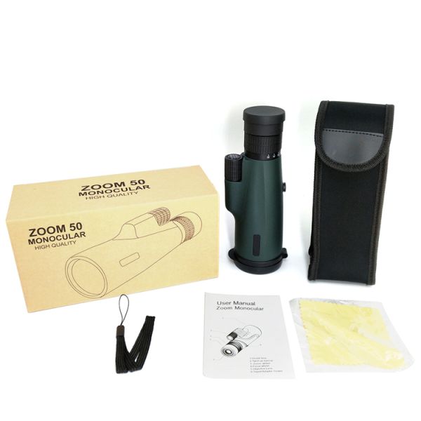 Телескоп высокого сигнала зеленого фильма 10-30X50 разрешения FMC Monocular для Birding