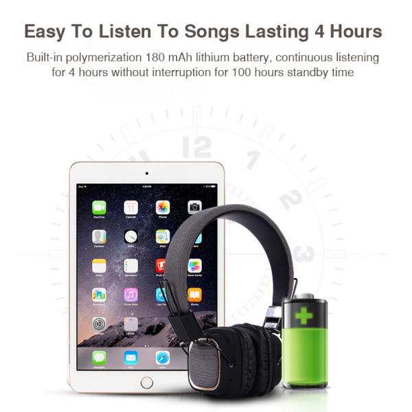Folding wireless Bluetooth 4.2 headset high-definition mic stereo music headset for iphone, xiaomi PK Marshall major