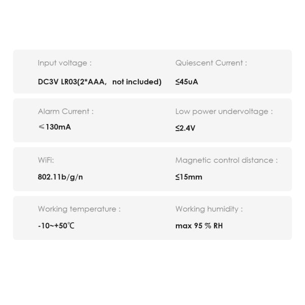 Wireless 802.11b WiFi Door Detector Sensor Alarm for Smart Home Security