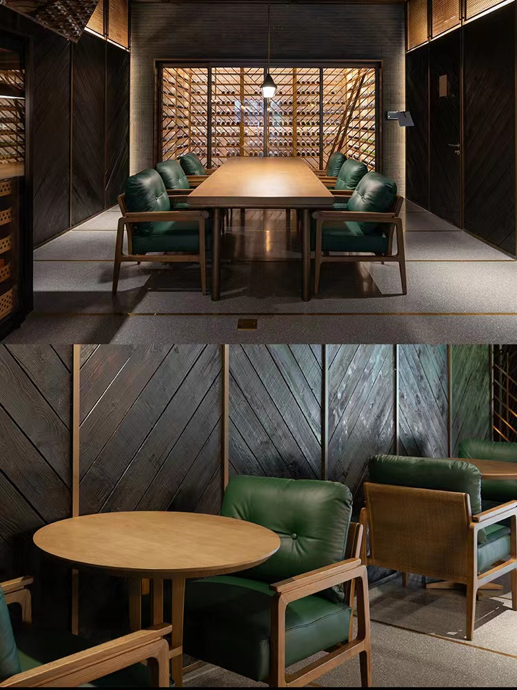 Solid Wood Modern Restaurant Chair Backrest Fabric Upholstered Dining Chair