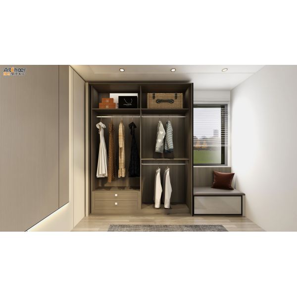 Современная Нигерия Портативная гардеробная одежда гардеробная мебель деревянная спальня готовы к отправке