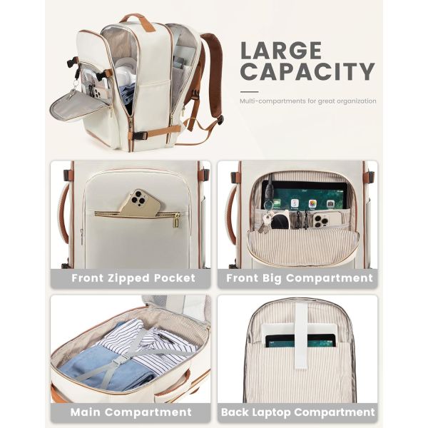 Flight Approved Carry On Perfect for College Hiking Overnight Travel Bag with 17.3inch Laptop Compartment