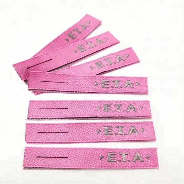High quality custom heat cut satin woven label for clothing and hats