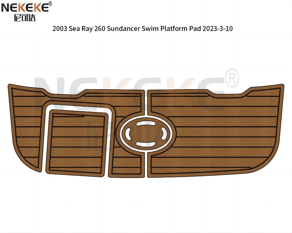 2003 Sea Ray 260 Sundancer Swim Platform EVA Faux Teak Deck Flooring Marine Mat Pad