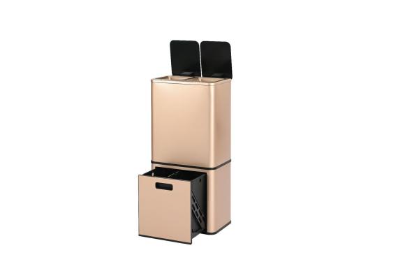 Smart Induction Trash Can Hotel 44L Fully Automatic Double Layer Dry and Wet Separation Household Trash Can with Lid