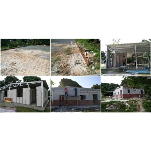 A construção de aço pre projetada dirige a casa de campo de aço clara a favor do meio ambiente