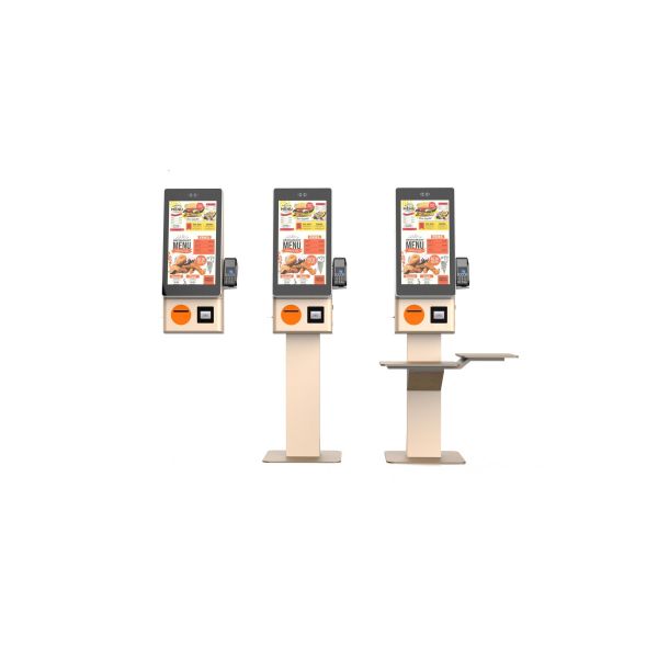 Self Checkout Kiosk With 23.8inch Touch Screen Display Printer Scanner For Retail Store Supermarket