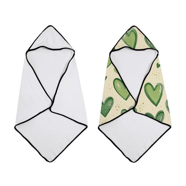 Custom 30x30 Inch blank Baby Toddler Hooded Towel Super Soft 100% Polyester Plush Sublimation Blanket For Children Reusable