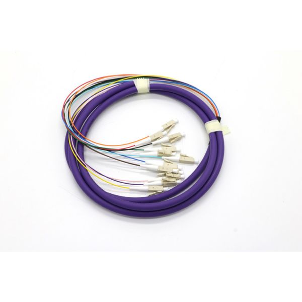 Outdoor Pigtail Fiber Optic Cable 12 Cores LC/APC Connector Customsized Length