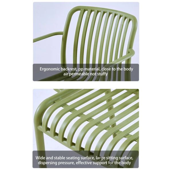 Red Plastic Garden Dining Chairs Nordic Stackable Black Plastic Armchair