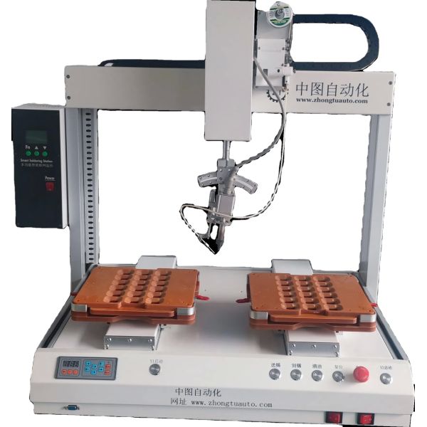 4 Axis Movement Automatic Soldering Machine with 0.6~1.5mm Solder Wire and ±0.02mm Repeat Accuracy Desktop Solder Robot