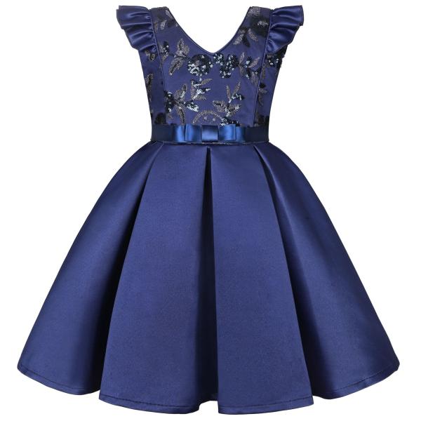 Little Flying Sleeve Summer Children'S Clothing Sequin Dress Festive Party