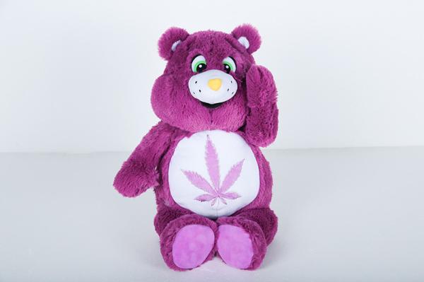 Purple Cute Bear Toy , PP Cotton Filling Bear Plush Doll Customized Design