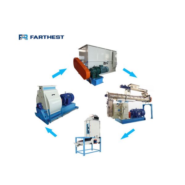 Farthest Small Capacity 300-1000kg/h Pellet Aquatic Fish Feed Production Line