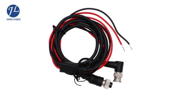 Single Shielding GX12 4 Pin Aviation Cable With RCA BNC Video Connector