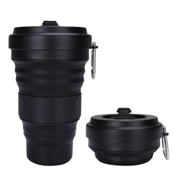 OEM Logo 550ML Colorful Collapsible Silicone Coffee Cup