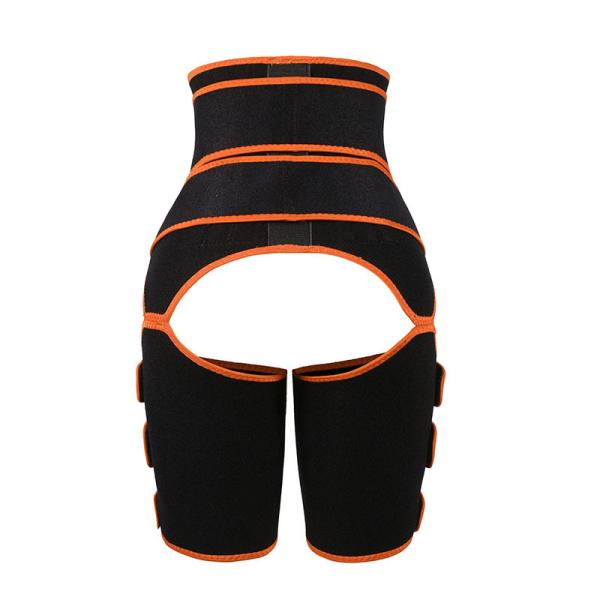 Neoprene OK Fabric High Waist Thigh Trimmer With Orange Elastic Band