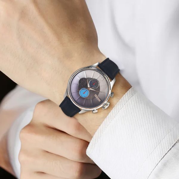 30mm Waterproof Men Slim Steel Quartz Watch Genuine Leather Band