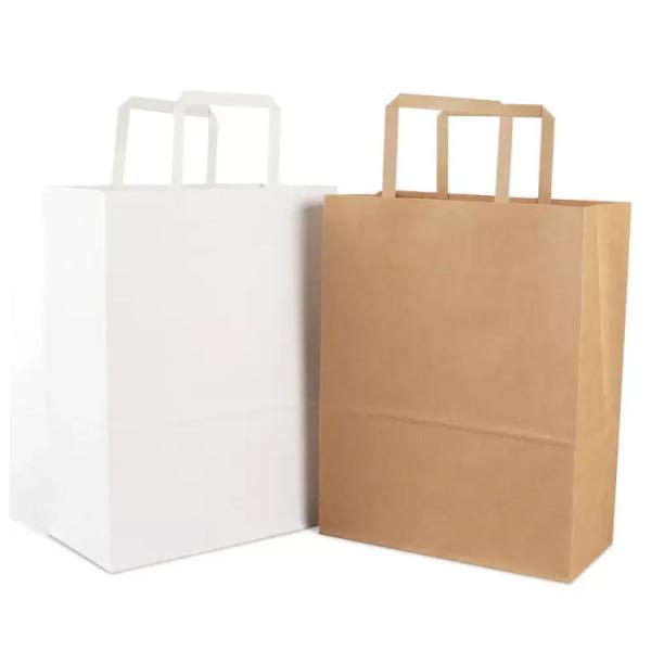 Eco-Friendly Custom Kraft Paper Gift Bags Brown Paper Bulk Packaging for Grocery Cakes Crafts