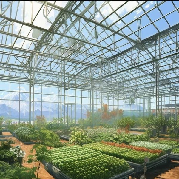 Steel Structure Glass Greenhouse for Vegetable Growth Large and Multi-Functional