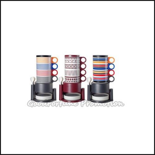 customed promotion stacked 4pcs set Eco coffee water milk mug cup with sppoon and saucer