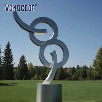 Grand parc extérieur sculpture en acier rouillé à la lettre géométrique