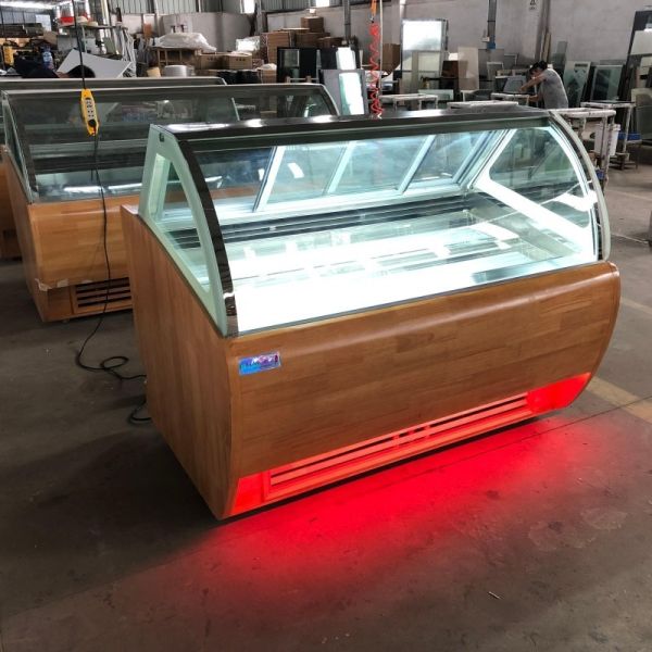 Popsicle Freezer Display Counter Ice Cream Refrigerator Fan Cooling