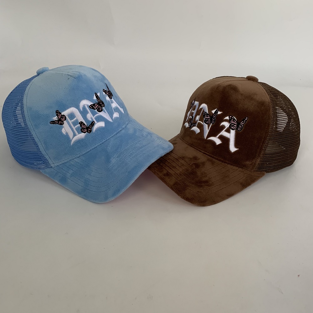 Suede Trucker Snapback Velvet Trucker Hat Cap Breathable Structured Cap