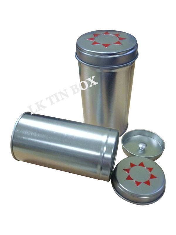 Round Small Metal Airtight Green Loose Tea Tin Box With Aluminum Knob Inner Lid