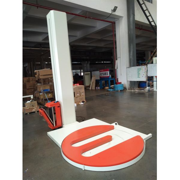 M Type Turntable Semi Automatic Stretch Wrapper Dual Chain Structure