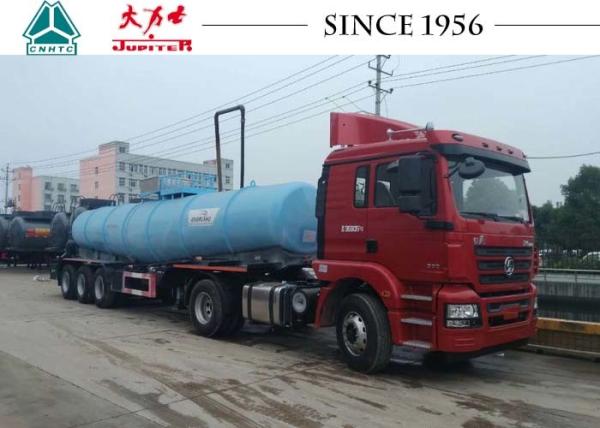 3 Axles Acid Tanker Trailer 21000 Liters Capacity V Shape Tanker For Less Residue