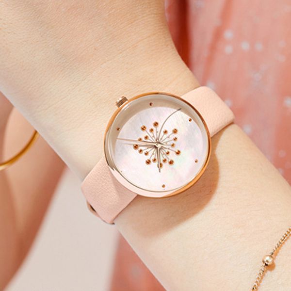 9mm Thickness Ladies Quartz Watch Sapphire Mineral Mirror 115mm Strap