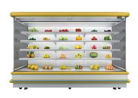 ヨーロッパ式のMultideckの開いたスリラーR404a 2831Lの野菜表示フリーザー