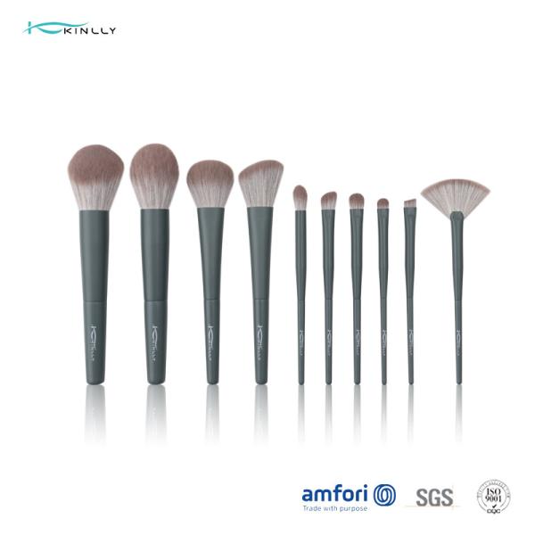 Grupo de escova cosmético 10pcs da virola de alumínio de nylon do cabelo BSCI