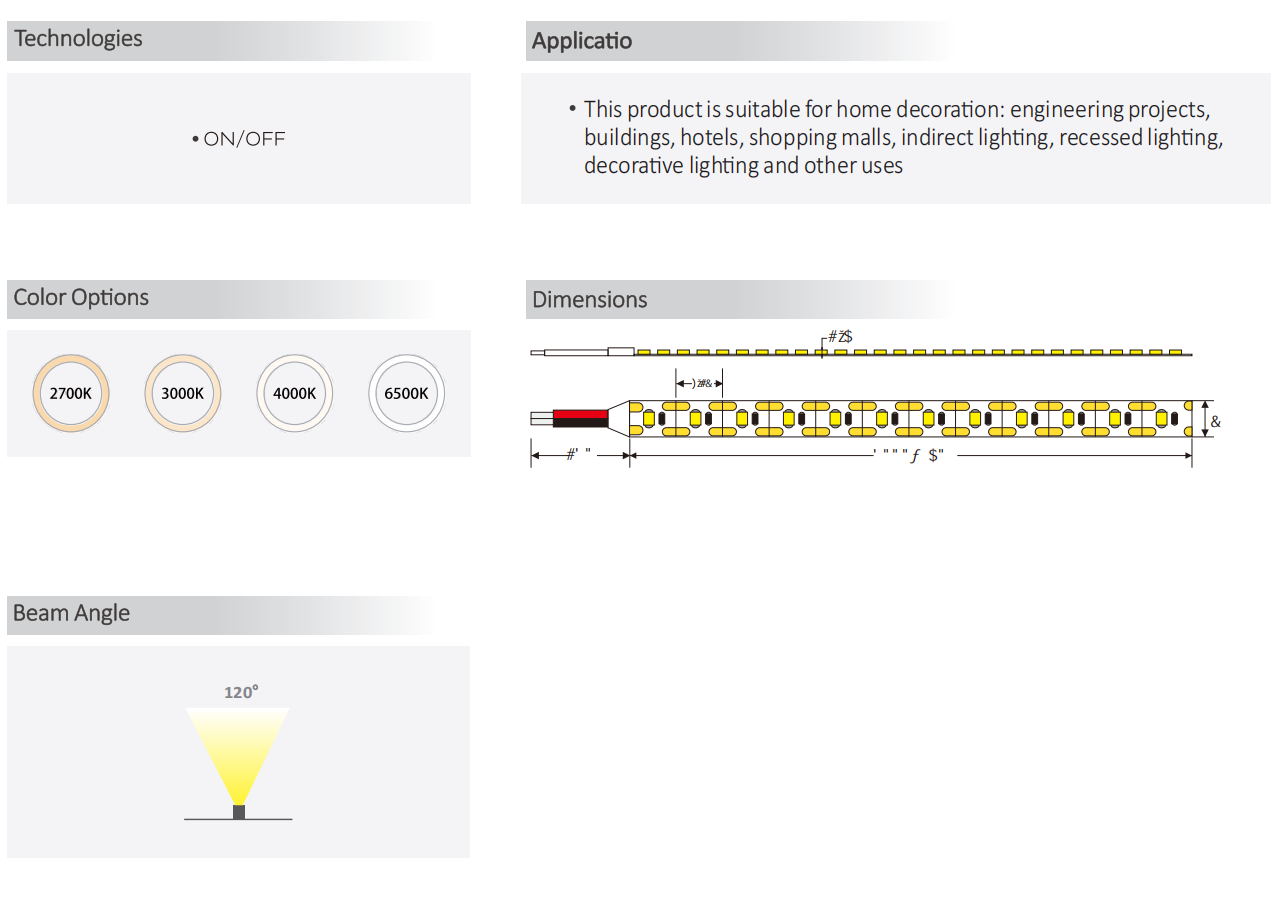 Tira LED desnuda IP20 de la serie Mini Cut 2219 2835 24V 2700K 3000K 4000K 6500K