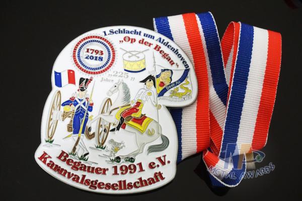 Shiny Gold Carnival Metal Award Medals With Chain / Panton Soft Enamel Colors