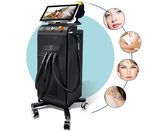 3 In 1 Diode Yag Laser IPL System For Hair Removal Skin Rejuvenation Wand Tattoo Removal