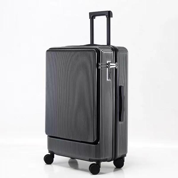 Maleta Trolley de PC ligera y duradera de gran capacidad, rueda giratoria universal, apertura frontal, portavasos plegable, combinación impermeable