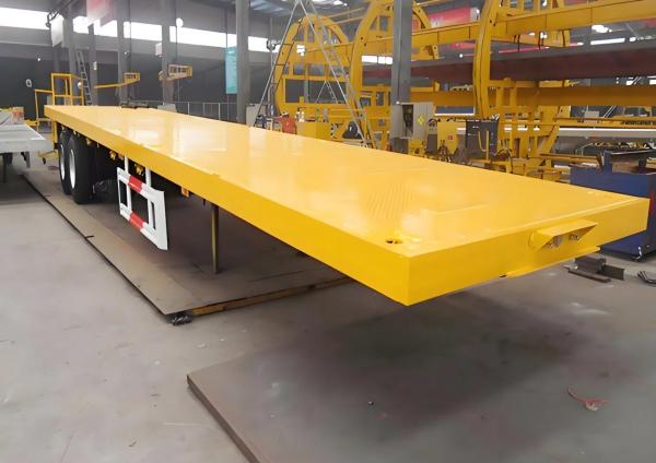Two Axle Container Flatbed Semi Trailer With 1840mm Tread And 8t Grade