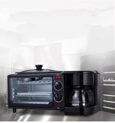 Electric Oven Coffee Machine Frying Pan-3 in 1 Kitchen Appliance with 2 Heating Pipes