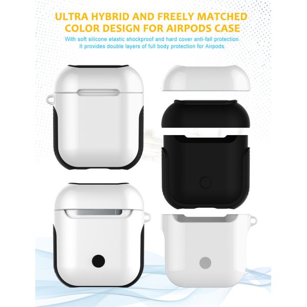  Shockproof Protective Portable Soft TPU+Hard Cover Accessories for Apple AirPod Charging case 2 & 1