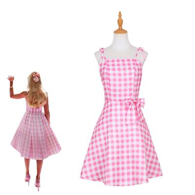 Performance Adultos Halloween Pink Dress Hood Costume para Adultos Cosplay Party Dress
