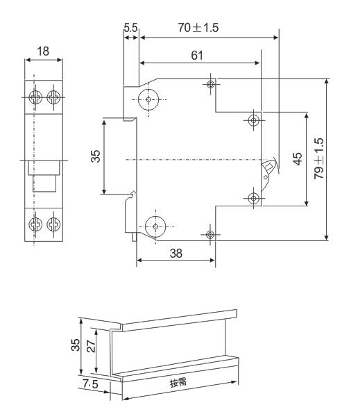 Plastic Metal Type C MCB Circuit Breaker 230V 32A DZ30-32
