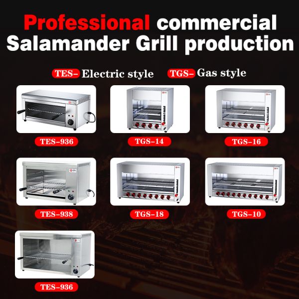 8 сжигателей Мясо рыба Бездымная обжарка для коммерческого газа сжиженного газа Саламандра