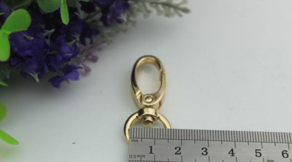 High quality custom nickel color 15 mm round shape eye bolt snap hooks for sling bags