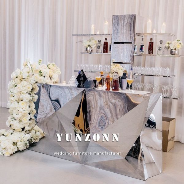 Rectangle Bar Wedding and Night Club Stainless Steel bar Counter Tiki bar for Sale