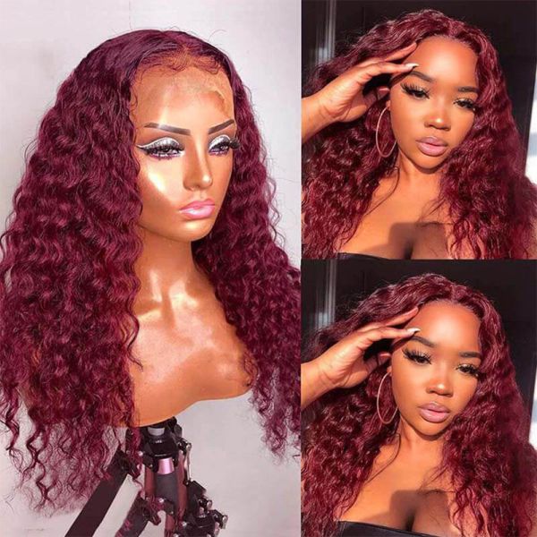 Yes Virgin Hair 100% Human Hair Brazilian Hair Hd Lace Frontal Wigs Vendors 99J Burgundy