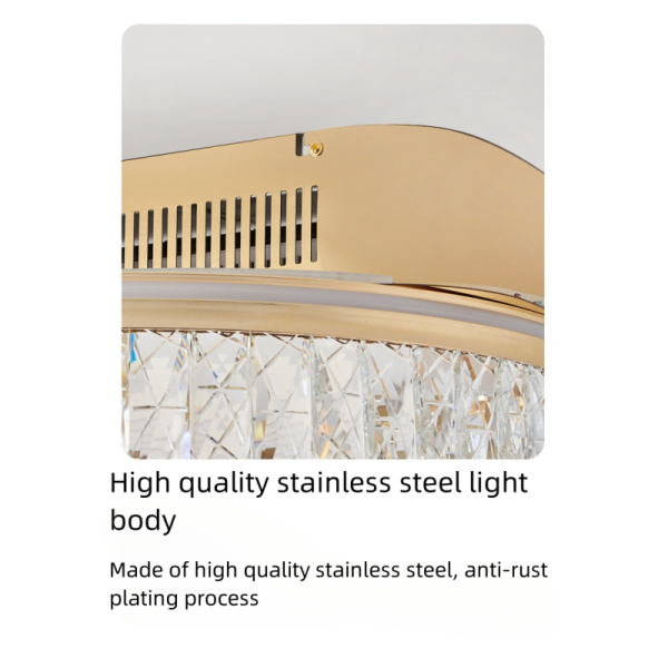 SENKAI Light Bladeless Fan Light Light Luxury Simple Circular 2024 New Home Room Study Crystal Ceiling Light