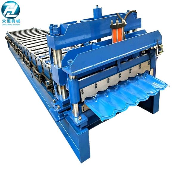 Roof And Wall Panel Glazed Tile Forming Machine PLC Control 5.5 KW Motor
