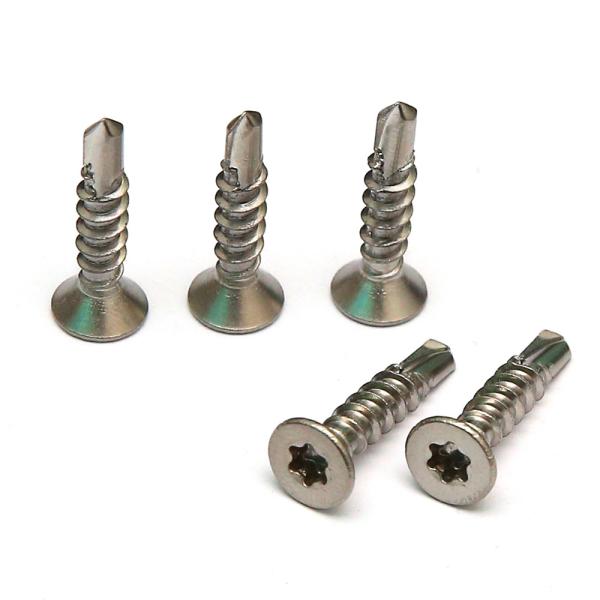 SUS 316 Six Lobe Flat Head Self Drilling Metal Screws For Timber BSD Coarse Thread
